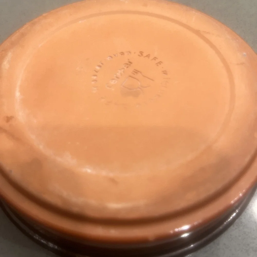 Set Of 2 CERMER Ramekins Terracotta Pottery Baking Dessert Dish Creme Brûlée